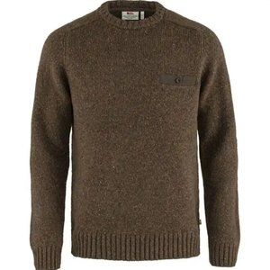 Fjallraven | Men's Lambswool Lada Round Neck Sweater Brown Small